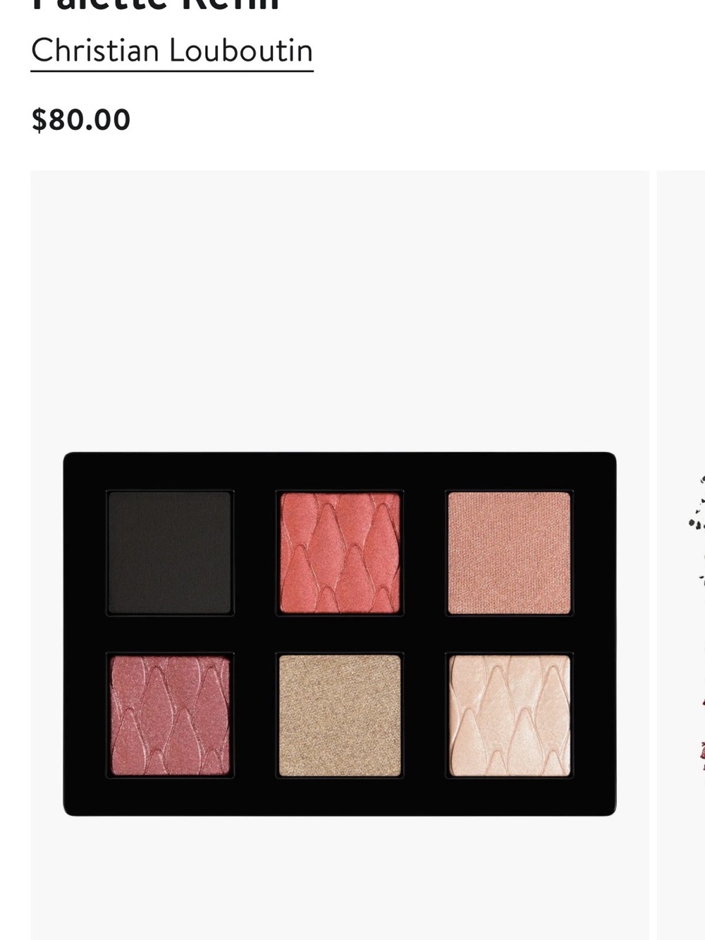 Christian Louboutin 6-Color Eyeshadow Palette — Black, Coral, Rose, Champagne